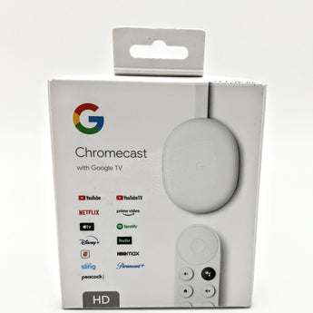 Chromecast with Google TV (HD) - Streaming Stick Entertainment on Your TV with Voice Search - Watch Movies, Shows, and Live TV in 1080p HD - Snow