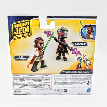 Star Wars Young Jedi Adventures Pop-Up Lightsaber Duel Kai Brightstar and Taborr Action Figures - 2pk