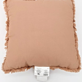 Geometric Patterned Cut Velvet Cotton Blend Square Throw Pillow Terracotta - Threshold™: Luxury Jacquard, Indoor Décor