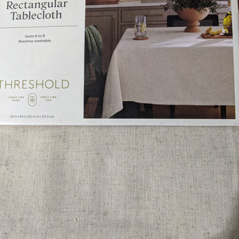 84" X 60" Cotton & Linen Blend Tablecloth - Threshold™: Rectangle, Solid Cream